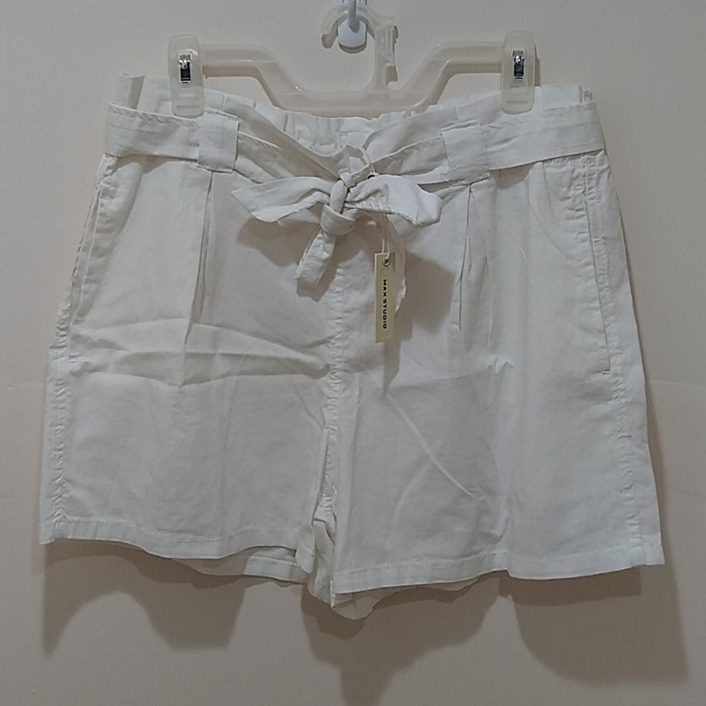 MAX STUDIO Belted Tie-Waist Shorts
